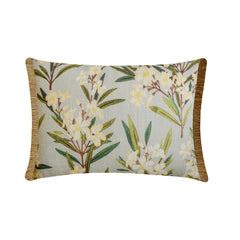 Daisy Drift - Gray Cotton Lumbar Cushion Cover