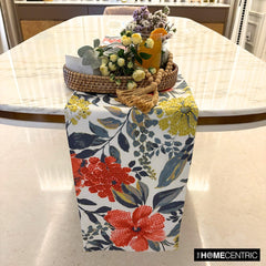 Wildflower Wave - Red Cotton Decorative Table Runner