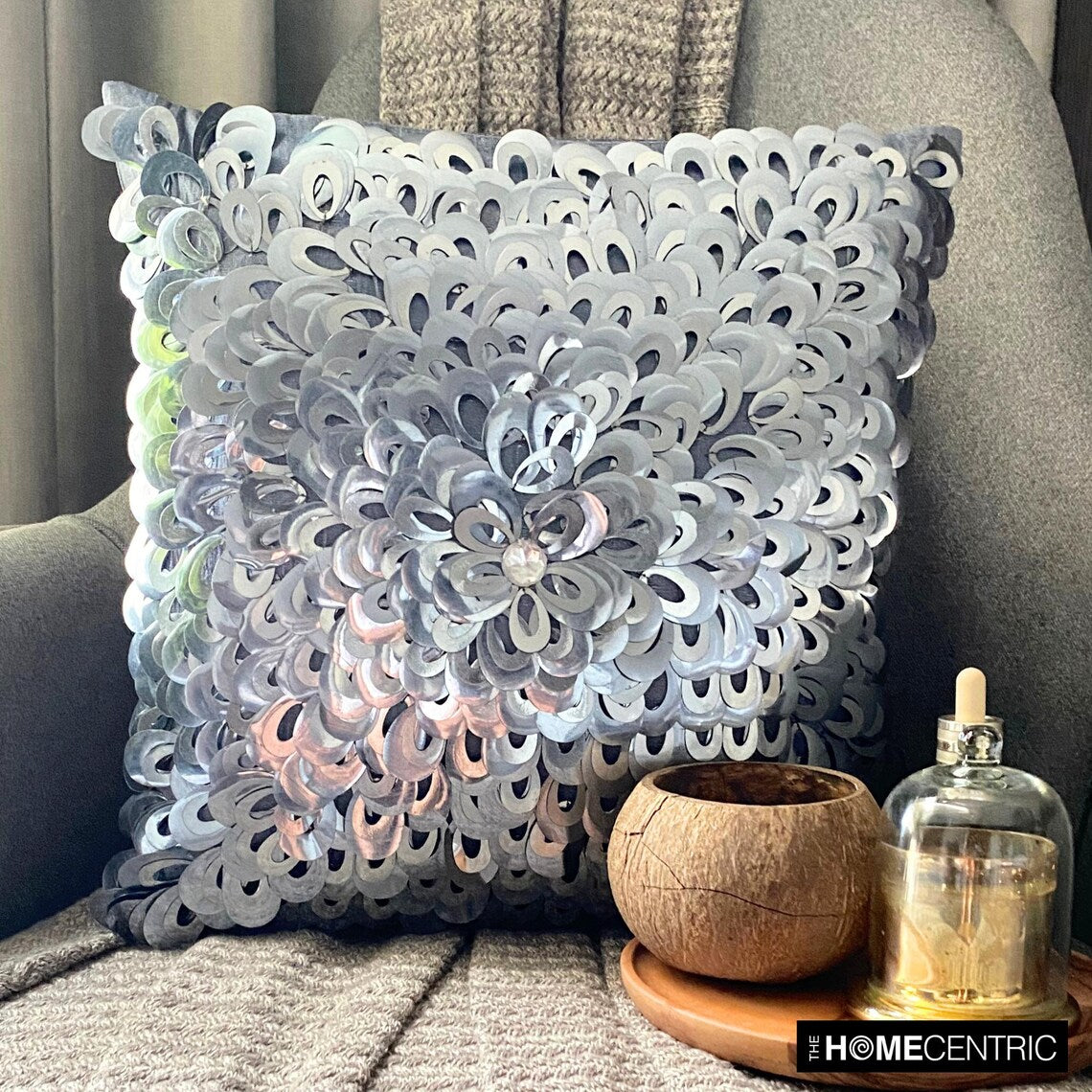 Metallic Floral Euro Sham