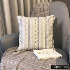 Stripe Dream - Grey Velvet Throw Cushion Cover