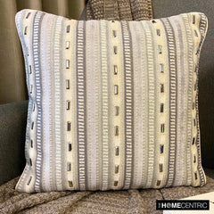 Stripe Dream - Grey Velvet Throw Cushion Cover