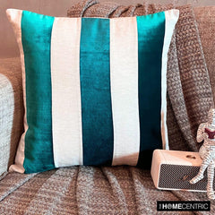 Velvet Band Teal Throw Pillow Cover