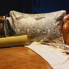 Animal Bling - Gold Faux Leather Lumbar Cushion Cover