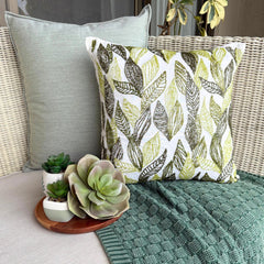 Going Tropical - Green Linen Decorative Euro Sham