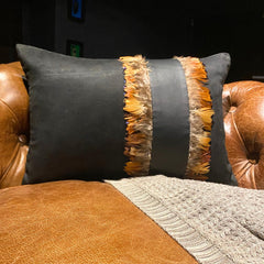 Feather Apart - Brown Suede Decorative Lumbar Cushion Cover