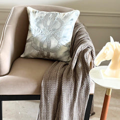 Greek Electra - Ivory Velvet Throw Cushion Cover