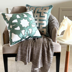 Rhea - Teal Blue Velvet Throw Cushion Cover