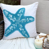 Starfish Island - White Linen Throw Cushion Cover