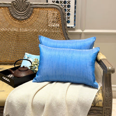 Light Blue Luxury - Blue Silk Throw Cushion Cover Pack of 2