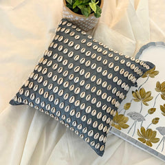 Greek Maze Applique Teal Blue Throw Cushion Cover