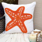 Starfish Makeover - White Cotton Linen Throw Cushion Cover