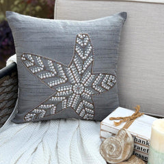 Starry Light - Gray Art Silk Decorative Euro Sham