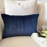Navy Ribbed Lumbar Cushion Cover