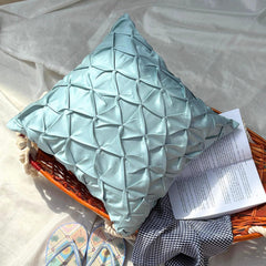 Sea Crunch - Blue Satin Throw Cushion Cover