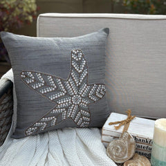 Starry Light - Gray Art Silk Decorative Euro Sham