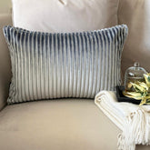 Gray Ribbed Lumbar Cushion Cover
