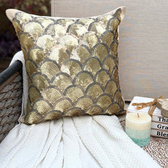 Singing Mermaid - Grey Art Silk Throw Pillow Cover