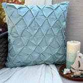 Sea Crunch - Blue Satin Decorative Euro Sham