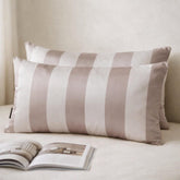 Mocha Stripe Delight Lumbar Cushion Cover