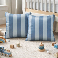 Blue Satin Throw Cushion Cover Pack of 2 - Blue Vertical