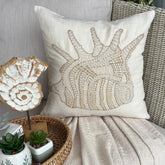 Royal Sea Shell - Beige Cotton Linen Decorative Euro Sham