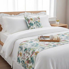 Exotic Birds Decorative Bed Runner and Cushion Cover