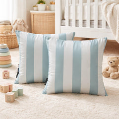 Ice Blue Satin Throw Cushion Cover Pack of 2 - Ice Vertical