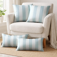 Ice Blue Satin Throw Cushion Cover Pack of 2 - Ice Vertical
