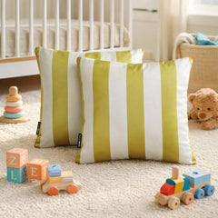 Chartreuse Satin Throw Cushion Cover Pack of 2 - Chartreuse Vertical