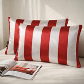 Red Stripe Delight Lumbar Cushion Cover