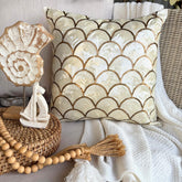 Mermaid Affair - Ivory Art Silk Throw Cushion Cover