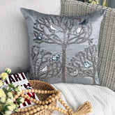 Silver Pigeons Bird Decorative Euro Sham
