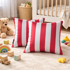 Red Satin Throw Cushion Cover Pack of 2 - Red Vertical