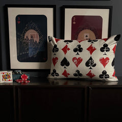 Red & Black Velvet Lumbar Cushion Cover - Royal Flush