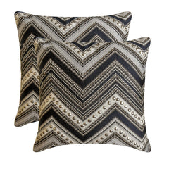 Brown & Grey Jacquard Throw Cushion Cover - Chevron Ridge