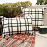Vintage Plaid Navy Throw Cushion Cover