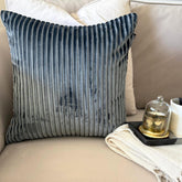 Dark Gray Lines Throw Cushion Cover
