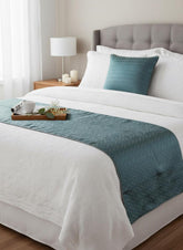 Hexagon Lagoon Decorative Bed Runner with Cushion Cover