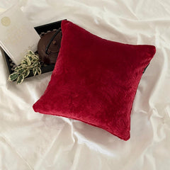Red Velvet Throw Cushion Cover - Festive Rouge