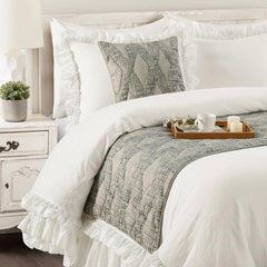 Graphitti Grey - Jacquard Grey Decorative Bed Runner and Cushion Cover