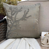 Coral Adornment - Gray Silver Art Silk Decorative Euro Sham