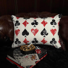 Red & Black Velvet Throw Cushion Cover - Four Suits