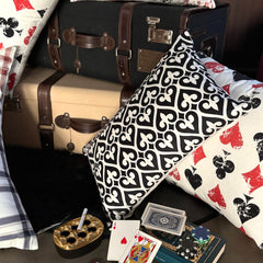 Black & White Velvet Throw Cushion Cover - Classic Fleur De Lis