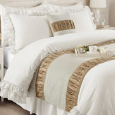 Cascade Pleats Decorative Bed Runner and Cushion Cover