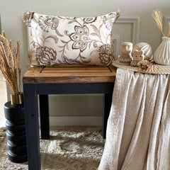 Pearla - Beige Linen Lumbar Pillow Cover