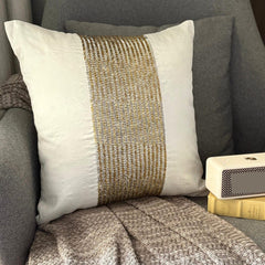 Gold Gleam - Ivory Art Silk Decorative Euro Sham
