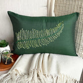 Green Tea - Art Silk Dull Green Decorative Lumbar Pillow Cover