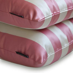 Pink Satin Lumbar Cushion Cover Pack of 2 - Pink Stripe Delight