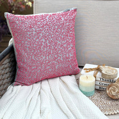 Pink Rush - Pink Cotton Linen Throw Pillow Cover