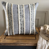 Moroccan Daze - Blue Jacquard Throw Cushion Cover